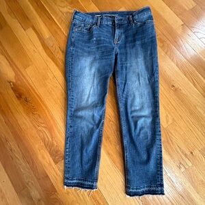 D Navy Boyfriend straight jeans, dark navy